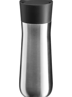 Isolierbecher "Impulse" in Silber/ Schwarz - 350 ml