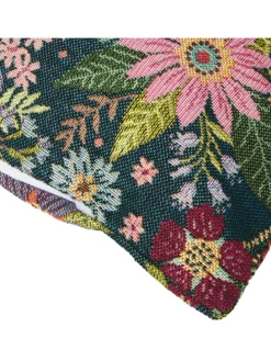 Jacquard, Baumwollmischung, Gewebt Kissenhülle in blau-bunt