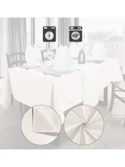 Jacquard, Baumwollmischung, Gewebt Tischdecke Alcona in creme