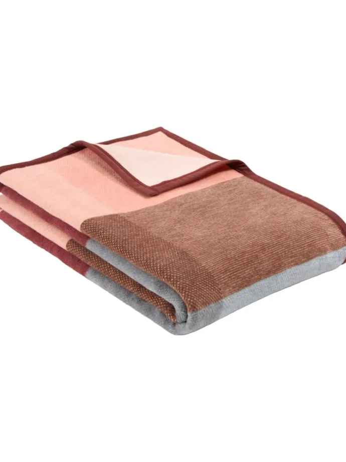 Jacquard, Baumwollmischung Wohndecke Bari in dunkelrot