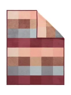 Jacquard, Baumwollmischung Wohndecke Bari in dunkelrot