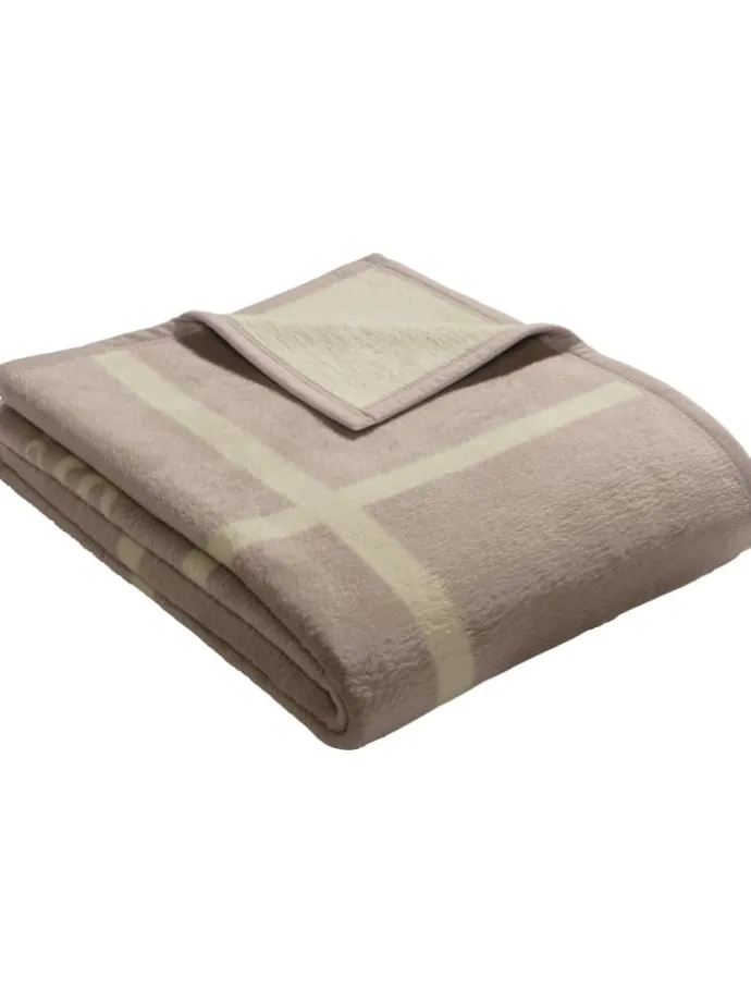 Jacquard, Baumwollmischung Wohndecke in beige