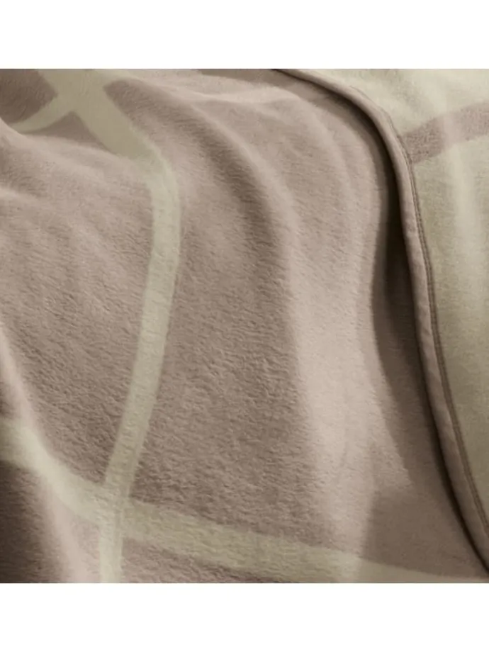 Jacquard, Baumwollmischung Wohndecke in beige