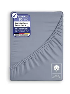 Jersey Spannbettlaken Spannbetttuch 100% Baumwolle Bettlaken Betttuch in Grau