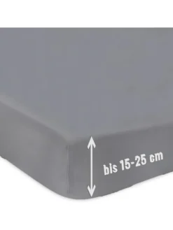 Jersey Spannbettlaken Spannbetttuch 100% Baumwolle Bettlaken Betttuch in Grau