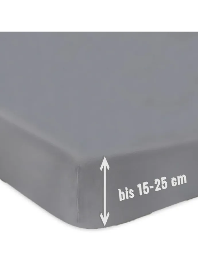 Jersey Spannbettlaken Spannbetttuch 100% Baumwolle Bettlaken Betttuch in Anthrazit