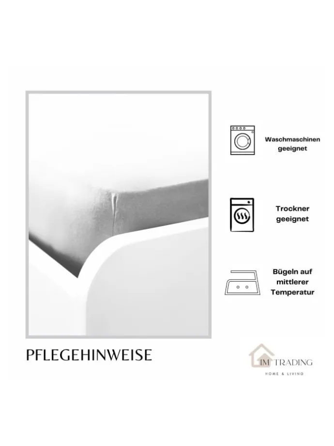 Jersey Spannbettlaken Spannbetttuch 100% Baumwolle Bettlaken Betttuch in Anthrazit