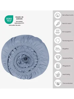 Jersey-Spannbettlaken in Hellblau