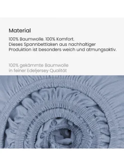 Jersey-Spannbettlaken in Hellblau