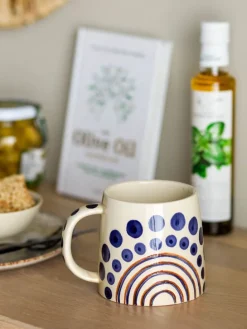 Jumbotasse ''Shama'' in Creme/ Dunkelblau - 515 ml