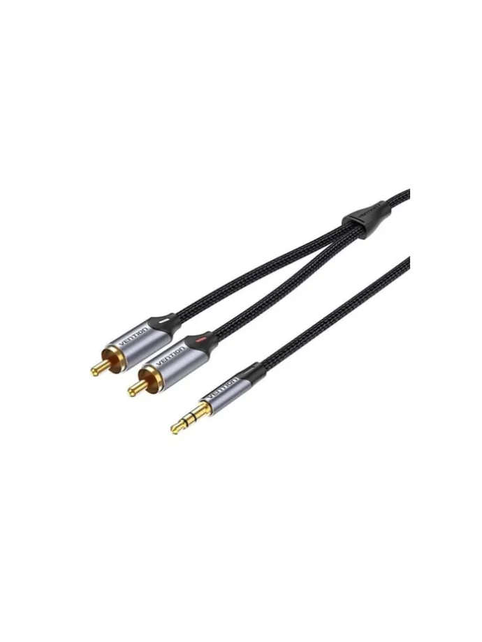 Kabel Audiokabel 2x Cinch auf 3.5mm 8m (grau)