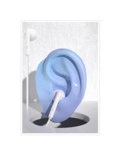 kabelgebundene Kopfhörer 1,2 m Weiß in Weiß