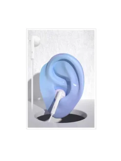 kabelgebundene Kopfhörer 1,2 m Weiß in Weiß