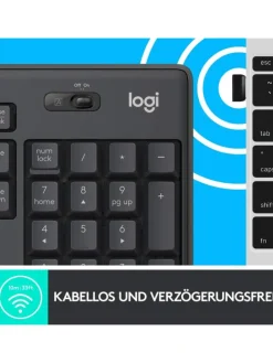 Kabelloses Tastatur-Maus-Set mit SilentTouch-Technologie, in Schwarz