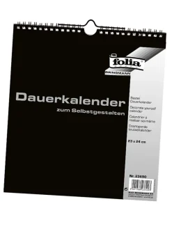 Kalender zum Selbstgestalten in Schwarz - (L)24 x (B)23 cm