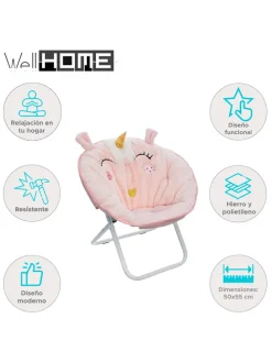 Kalppsessel in Rosa - (H)55 x Ø 50 cm