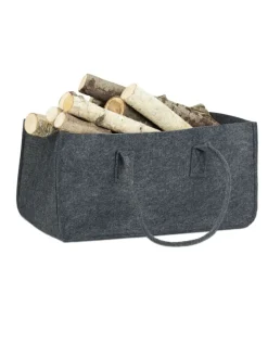 Kaminholztasche in Anthrazit