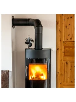 Kaminventilator in Schwarz - (B)13,3 x (H)19 x (T)10 cm