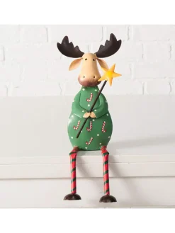 Kantenhocker "Heini" in Creme/ Grün - (H)42 cm