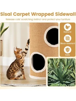 Katzenbaum Kratztonne Ø 36 cm 59,5 cm hoch in Braun