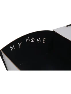 Katzenbett mit Futterstation in Schwarz - (B)40 x (H)15 x (T)60 cm