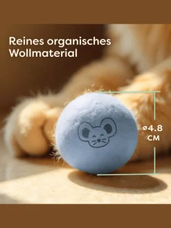 Katzenbälle mit Glöckchen – 4 Bälle Wolle