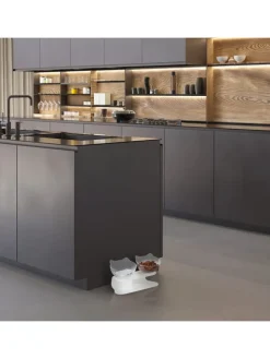 Katzen-Doppelnapf in Weiß/ Transparent - (B)27,5 x (H)16 x (T)13,5 cm