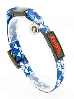 Katzenhalsband in Blau/ Weiß