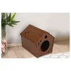 Katzenhaus in Dunkelbraun - (B)40 x (H)38 x (T)43 cm