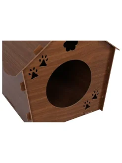 Katzenhaus in Dunkelbraun - (B)40 x (H)38 x (T)43 cm