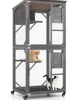 Katzenhaus Outdoor in Grau