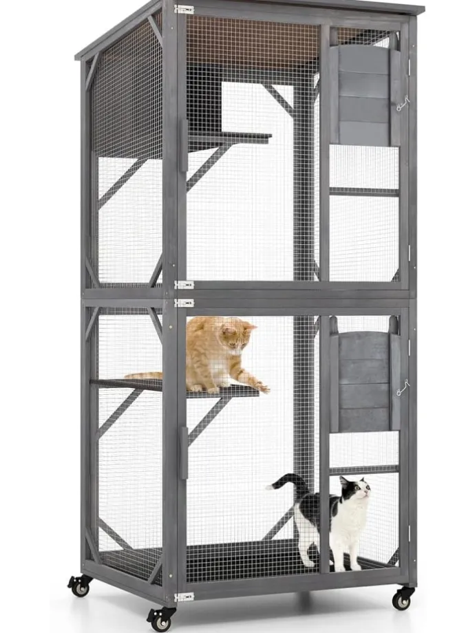 Katzenhaus Outdoor in Grau