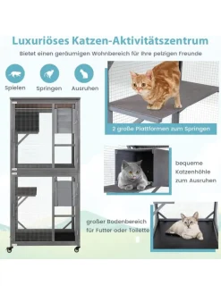 Katzenhaus Outdoor in Grau