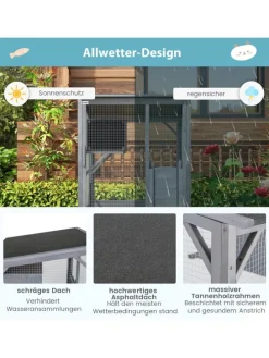 Katzenhaus Outdoor in Grau