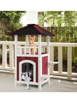 Katzenhaus Outdoor in Rot