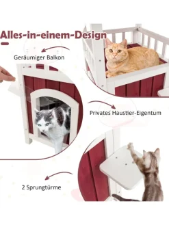 Katzenhaus Outdoor in Rot