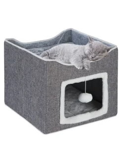 Katzenhöhle in Grau - (B)40 x (H)32 x (T)40 cm