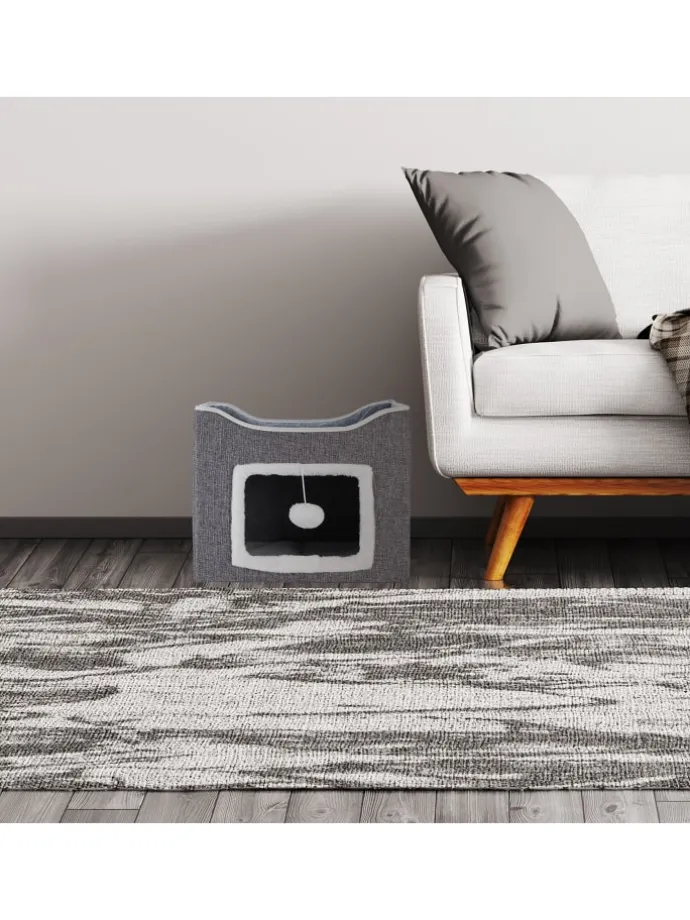 Katzenhöhle in Grau - (B)40 x (H)32 x (T)40 cm