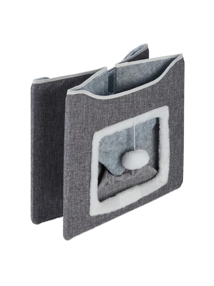 Katzenhöhle in Grau - (B)40 x (H)32 x (T)40 cm