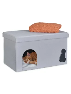 Katzenhöhle in Grau - (B)72 x (H)40,5 x (T)40,5 cm