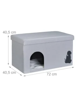 Katzenhöhle in Grau - (B)72 x (H)40,5 x (T)40,5 cm