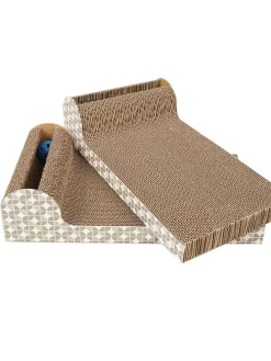 Katzenkratzbrett Katzenspielzeug in Braun - 45.5 x 24.5 x 10.5 cm