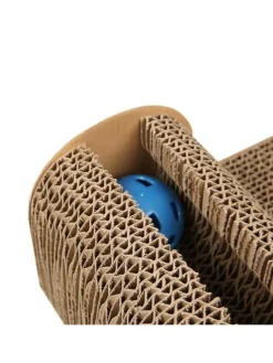 Katzenkratzbrett Katzenspielzeug in Braun - 45.5 x 24.5 x 10.5 cm