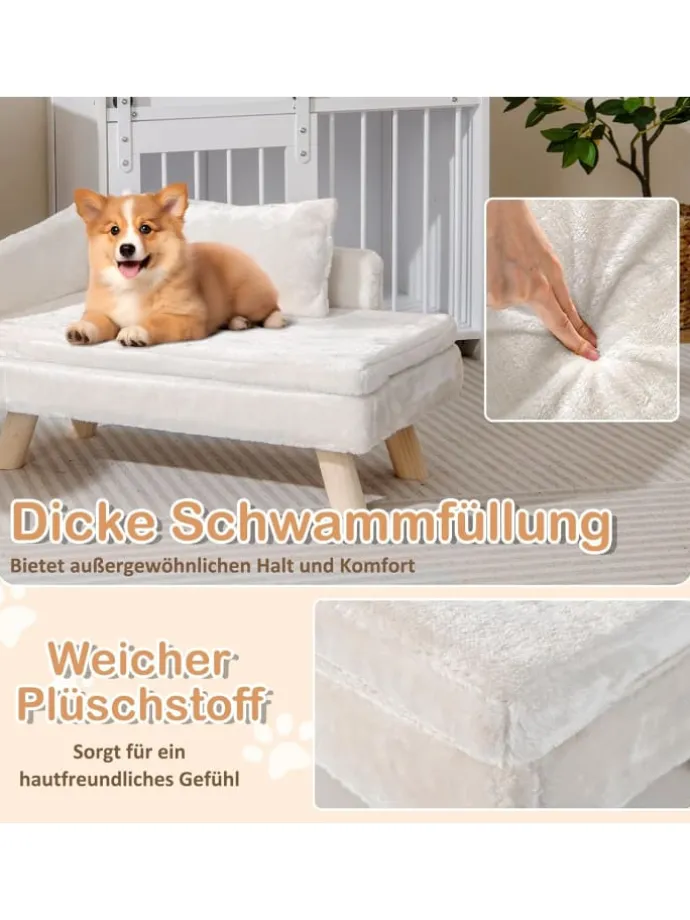 Katzensofa 71 x 43 x 40 cm in Weiß