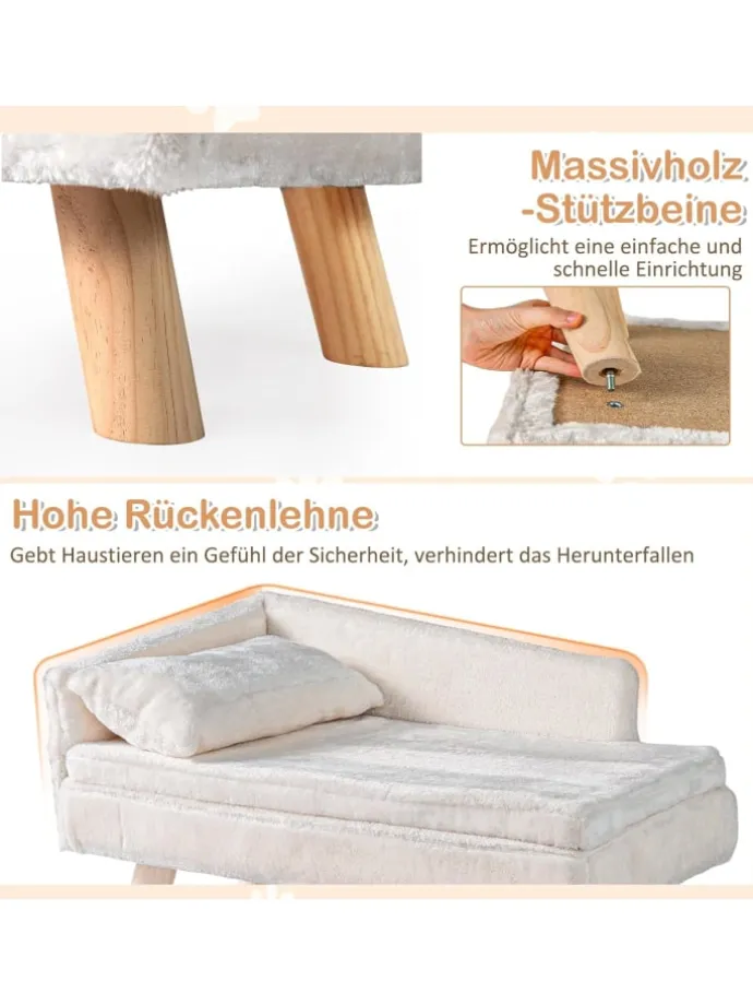 Katzensofa 71 x 43 x 40 cm in Weiß