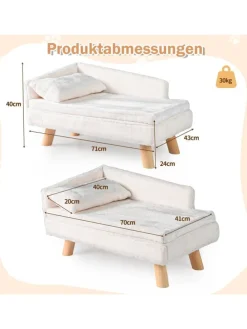 Katzensofa 71 x 43 x 40 cm in Weiß