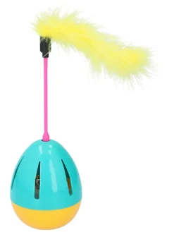 Katzenspielzeug in Türkis/ Gelb - (H)25,5 x Ø 7 cm