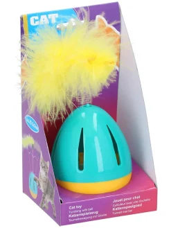 Katzenspielzeug in Türkis/ Gelb - (H)25,5 x Ø 7 cm