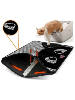 Katzenstreumatte in Grau/ Schwarz - (L)45 x (B)60 cm