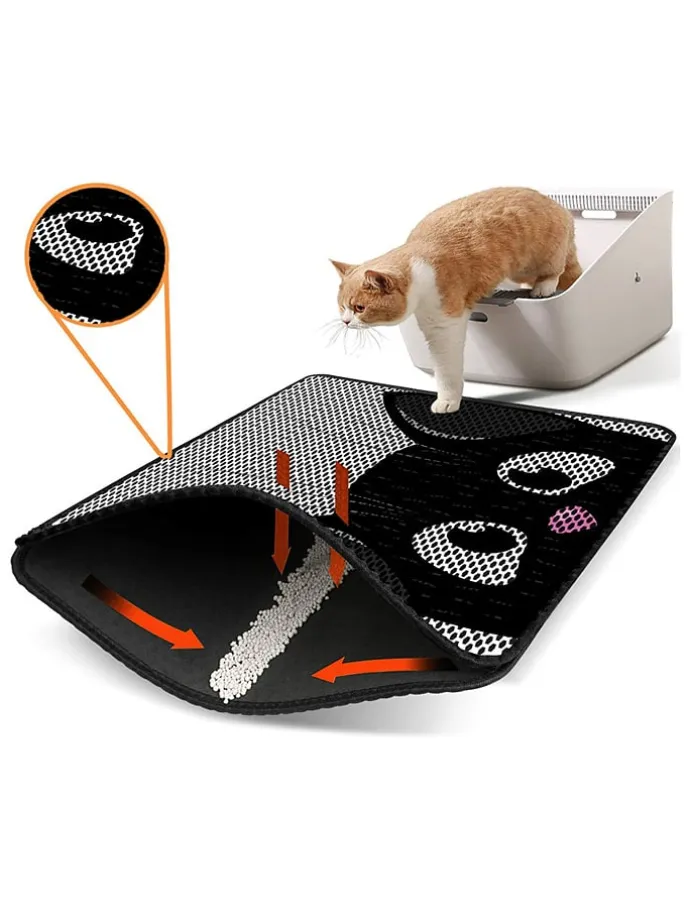 Katzenstreumatte in Grau/ Schwarz - (L)45 x (B)60 cm